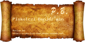 Piskolczi Benjámin névjegykártya